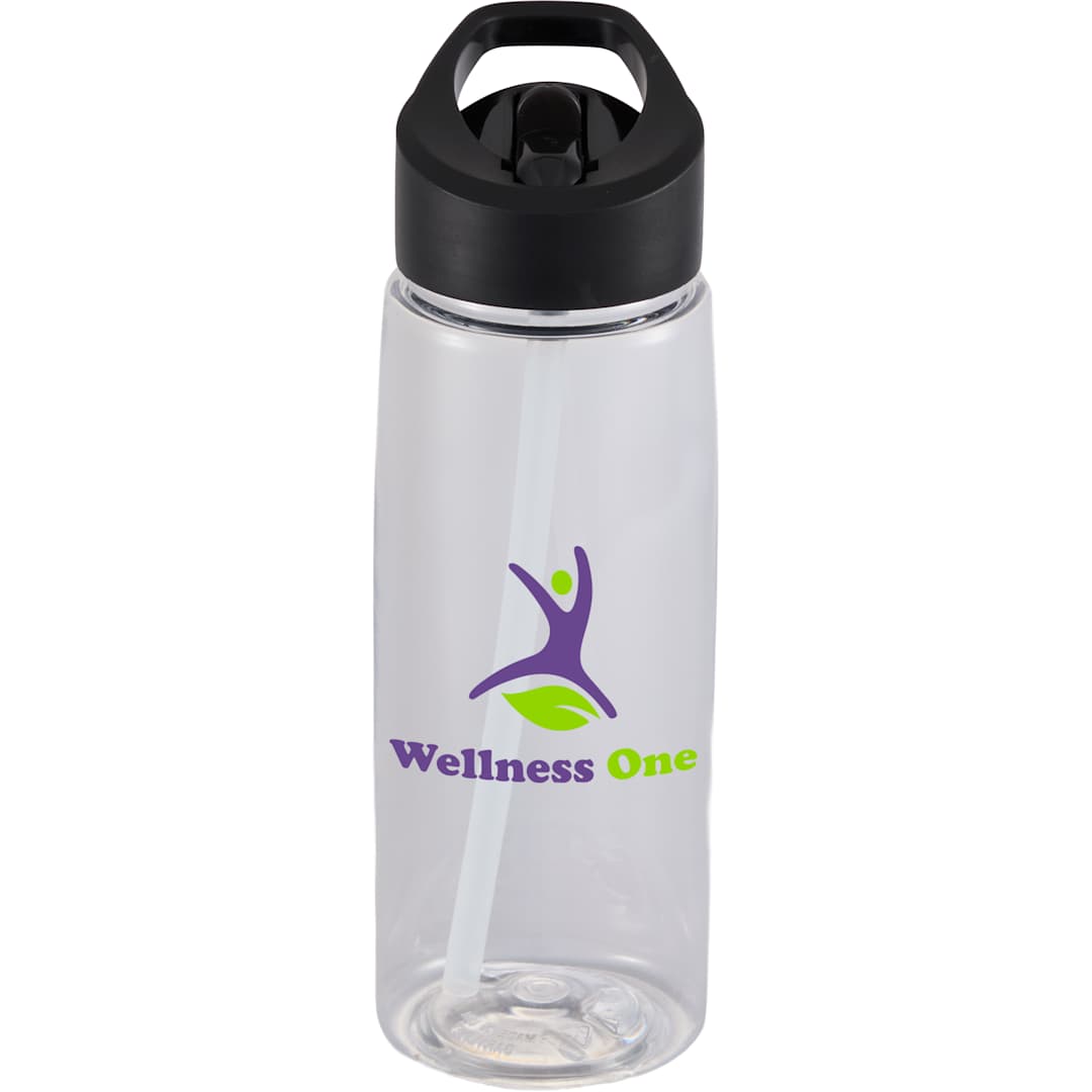 Front View of Clear The Flair Flip Straw Lid 26 oz.
