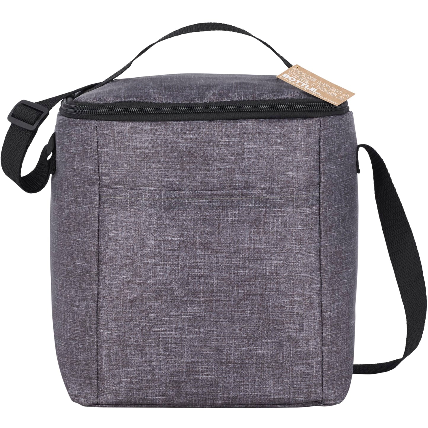 Front View of Gray Excursion Recycled 6 Can Lunch Cooler plain