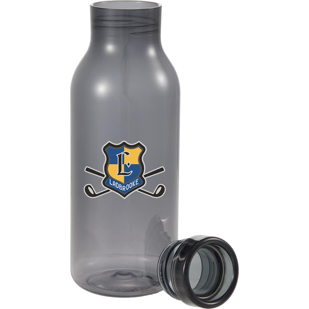 Front View of Gray Meka Recycled RPET Single Wall Sports Bottle 18oz