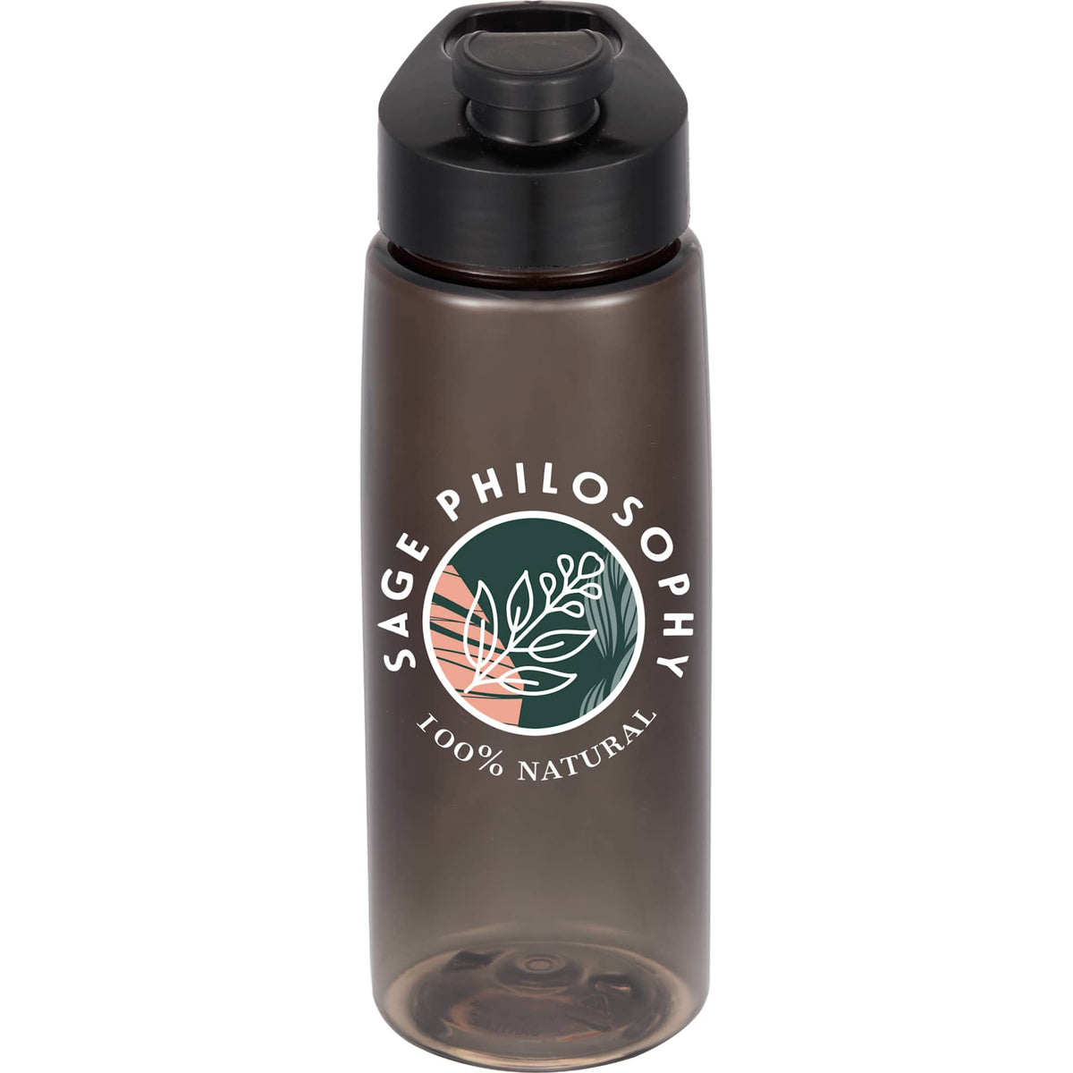 Front View of Gray The Flair Drink Thru Lid 26 oz.