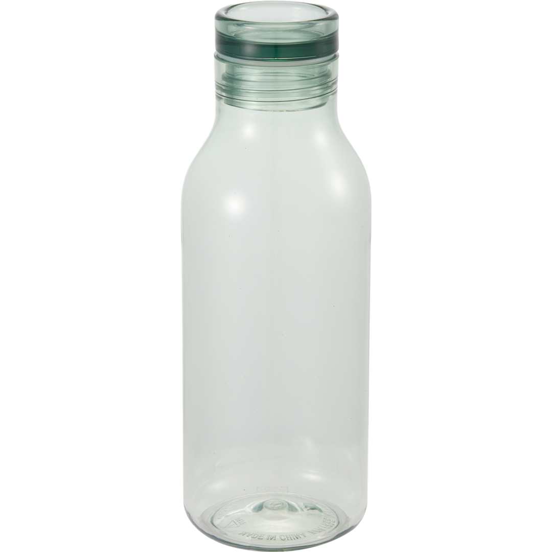 Front View of Green Meka Recycled RPET Single Wall Sports Bottle 18oz plain