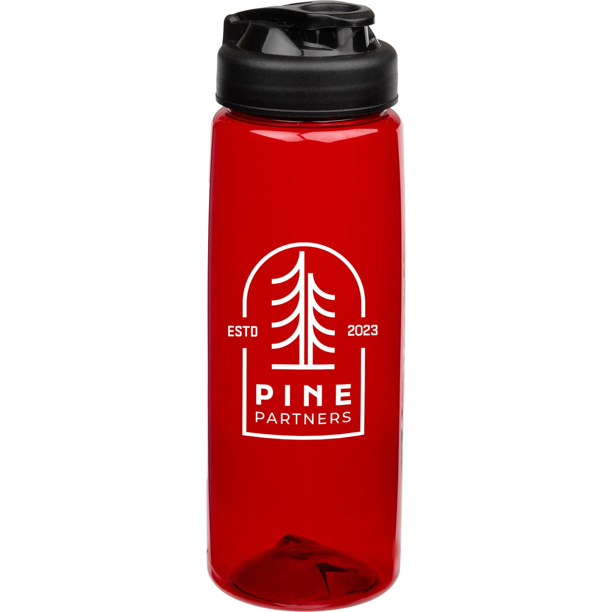 Front View of Red Surf Bottle w/ Black Sip-n-Go Lid 26 oz