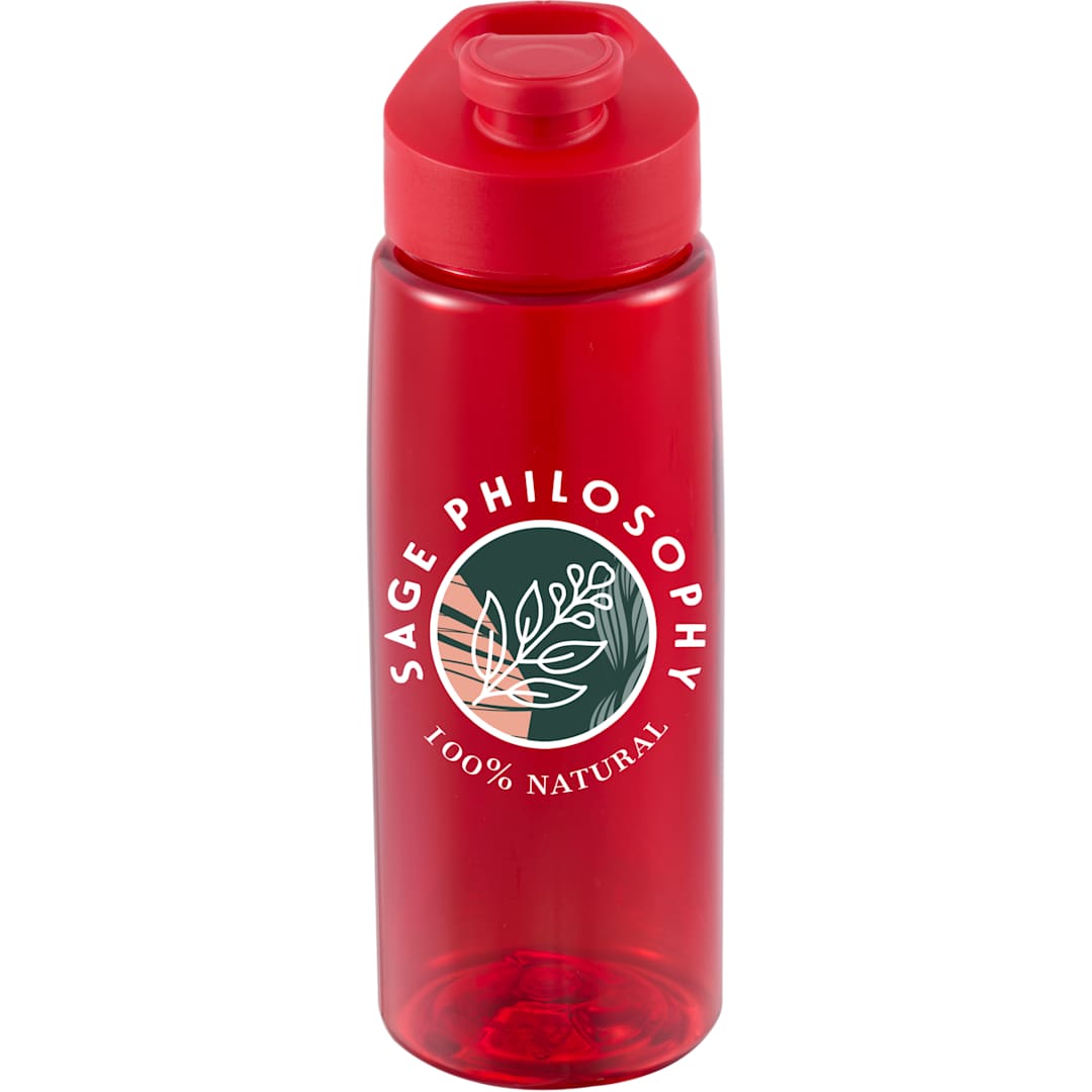 Front View of Red The Flair Drink Thru Lid 26 oz.
