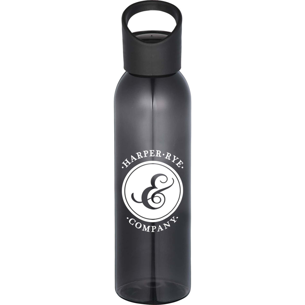 Front View of Translucent Black (TBK) Casanova 22oz Tritan Sports Bottle