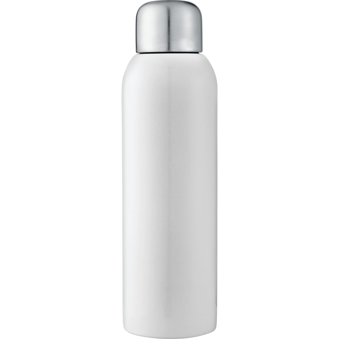Front View of White Guzzle 28oz Stainless Sports Bottle plain