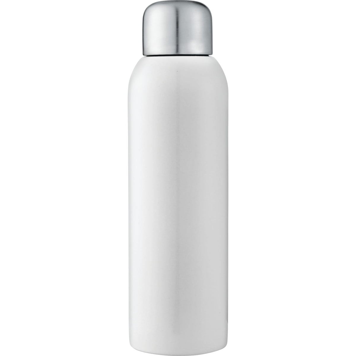 Front View of White Guzzle 28oz Stainless Sports Bottle plain
