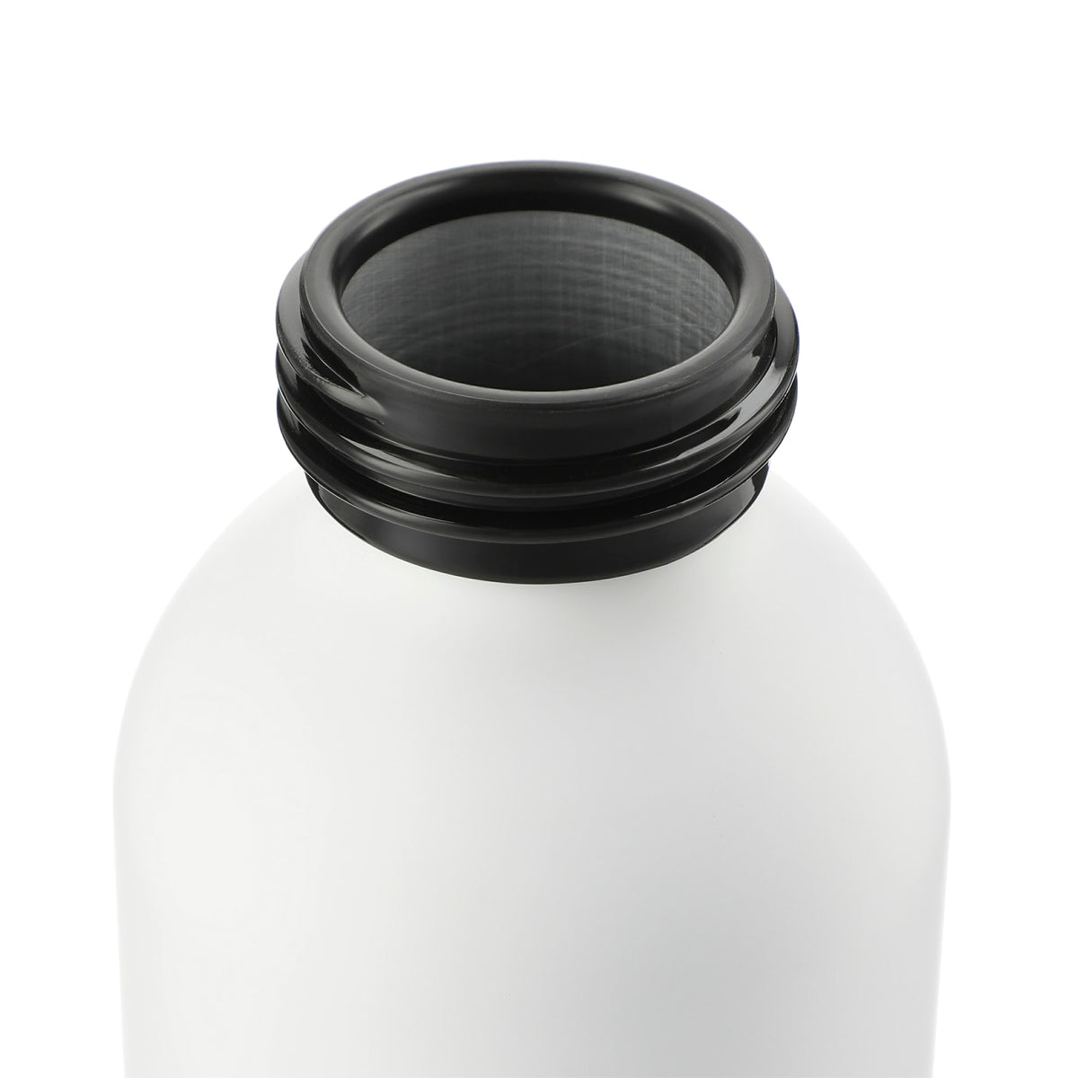 Front View of White Ryze Aluminum Bottle 22 oz w/ FSC® 100% Bamboo Lid