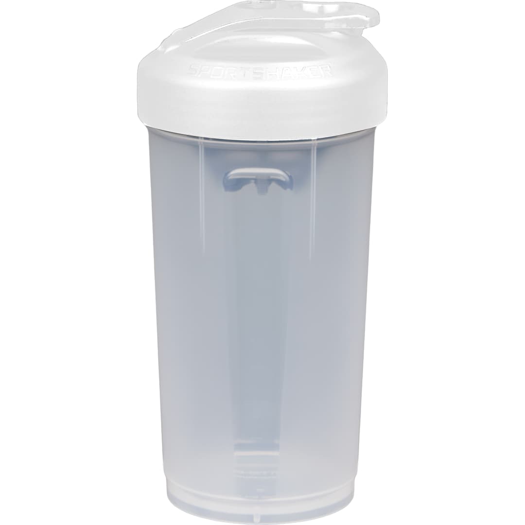 Front View of White Sports Shaker 24 oz plain