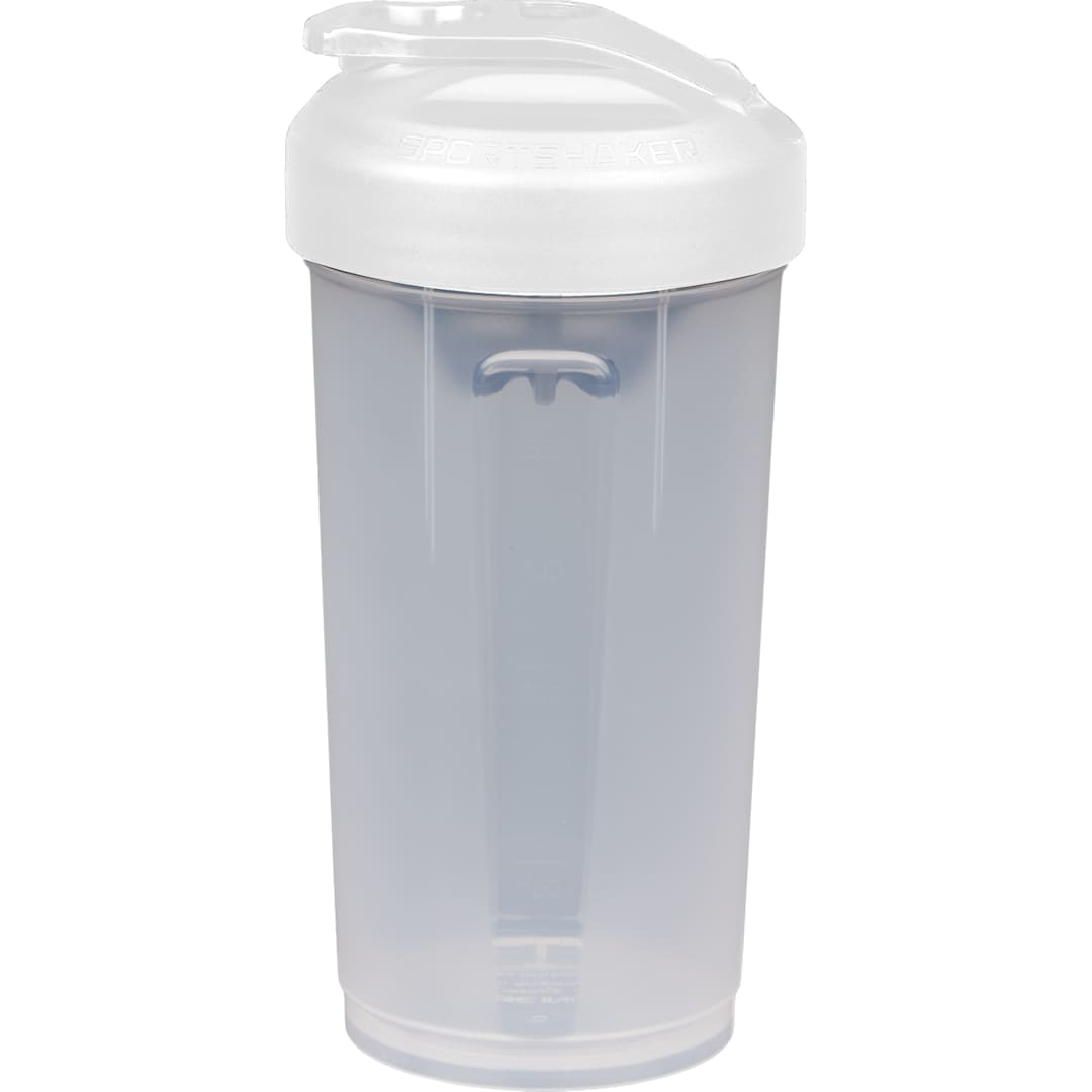 Front View of White Sports Shaker 24 oz plain