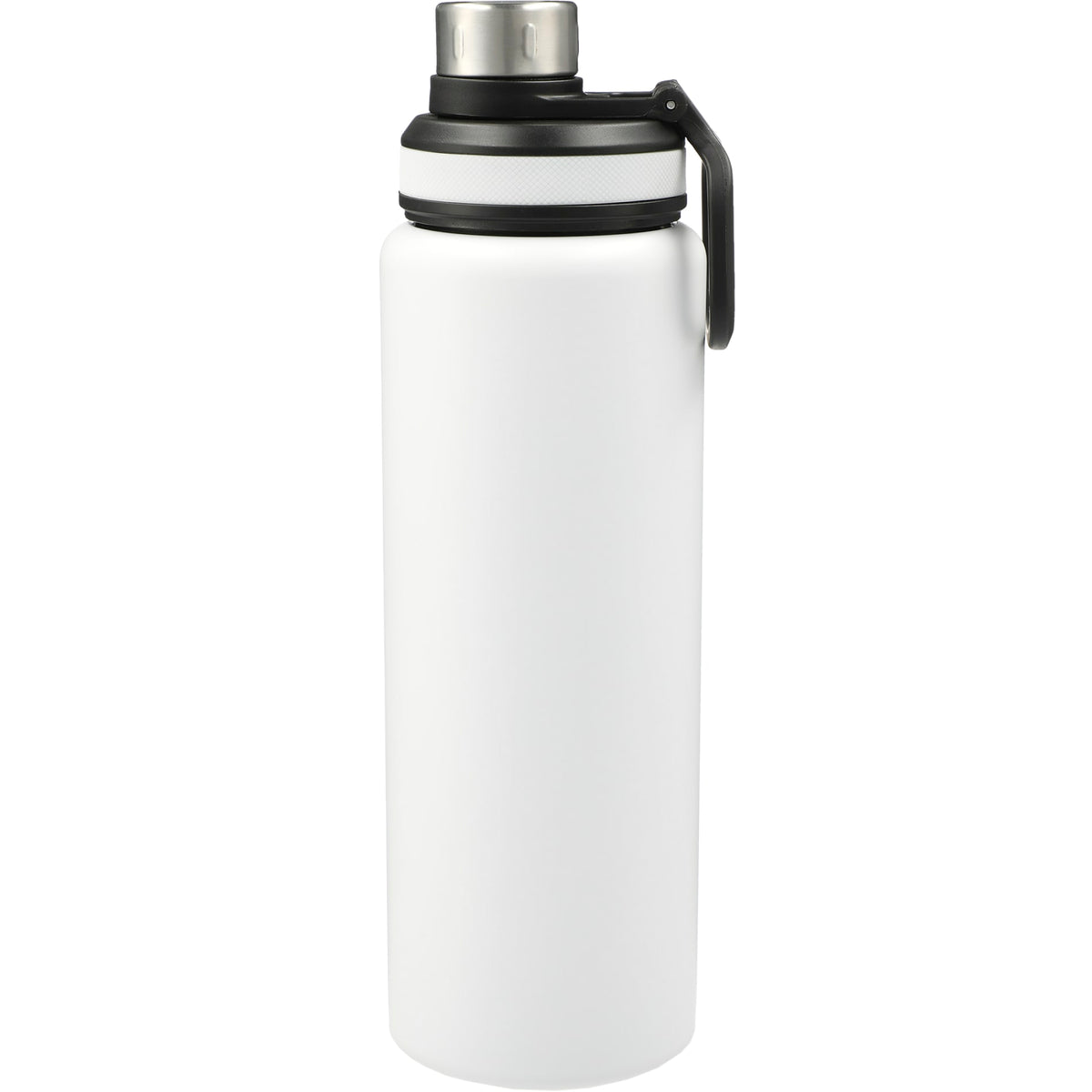 Front View of White Vasco 32oz Stainless Steel Bottle plain