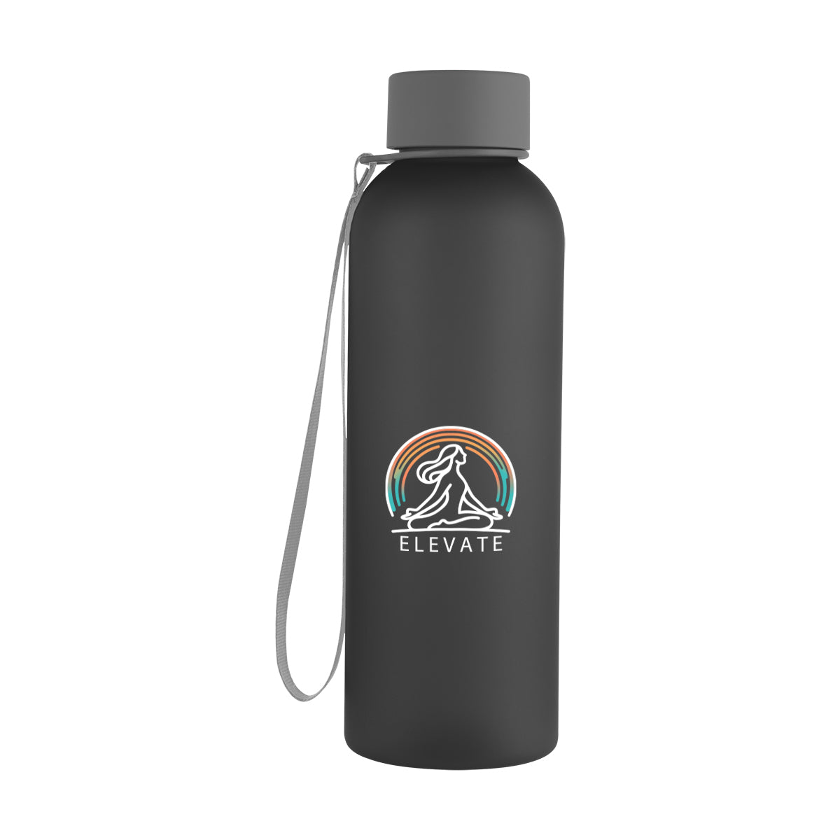 FROST CHARCOAL 20 Oz. Morgan rPET Rubberized Bottle With Carry Strap  grouped