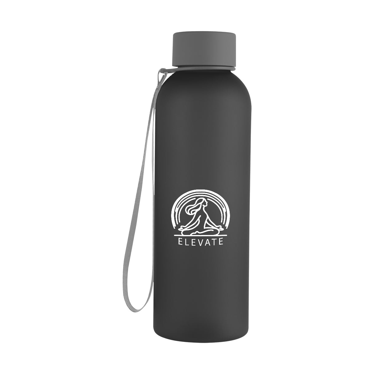 FROST CHARCOAL 20 Oz. Morgan rPET Rubberized Bottle With Carry Strap  grouped