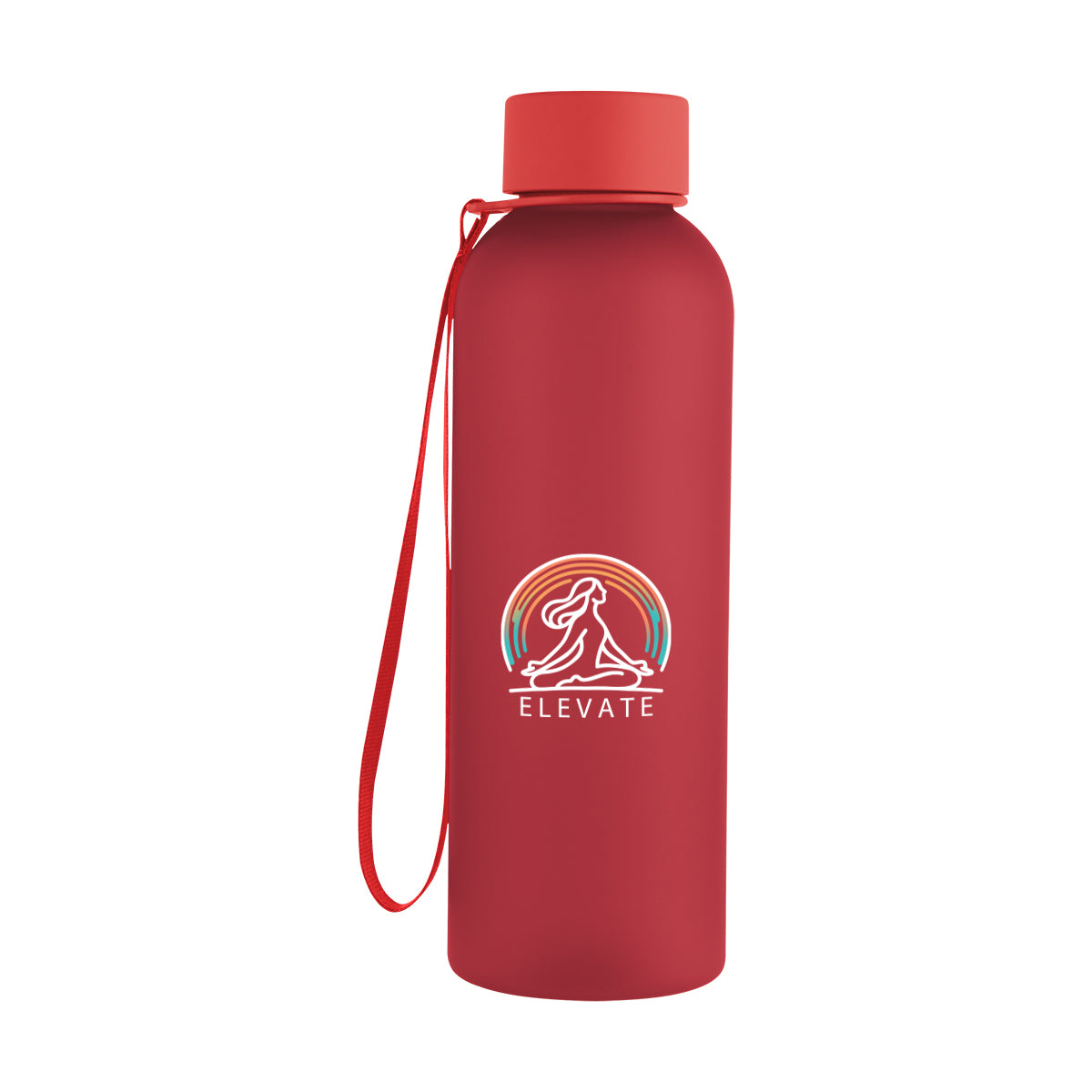 FROST RED 20 Oz. Morgan rPET Rubberized Bottle With Carry Strap  grouped