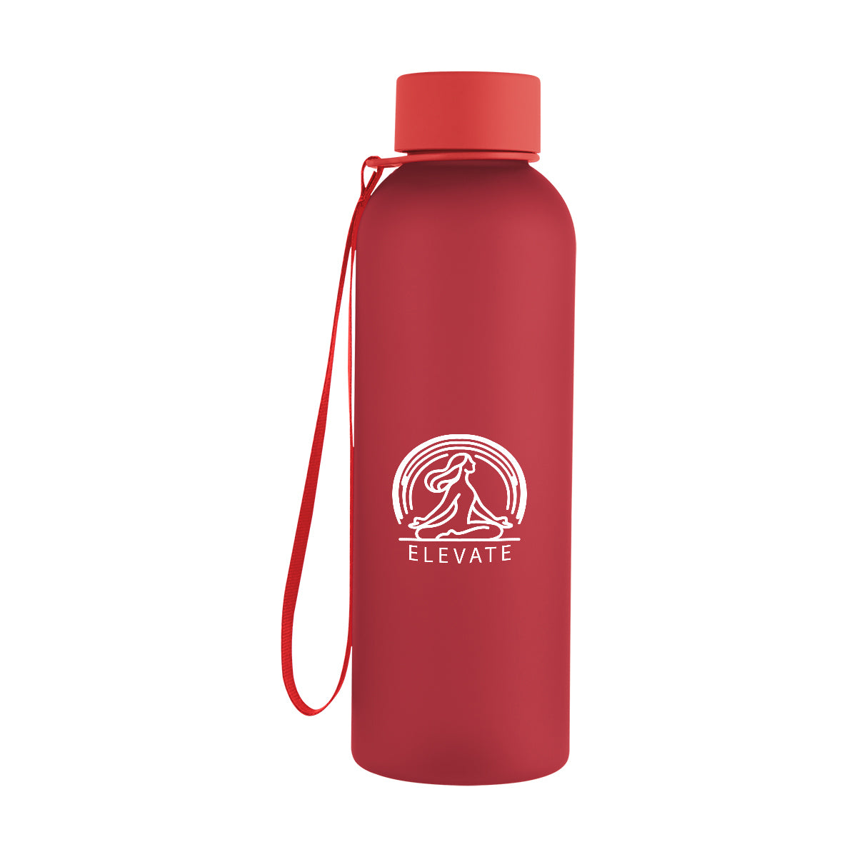 FROST RED 20 Oz. Morgan rPET Rubberized Bottle With Carry Strap  grouped