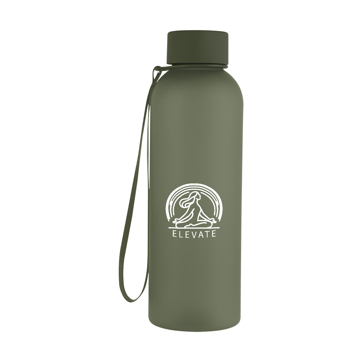FROST WITH  OLIVE 20 Oz. Morgan rPET Rubberized Bottle With Carry Strap  grouped