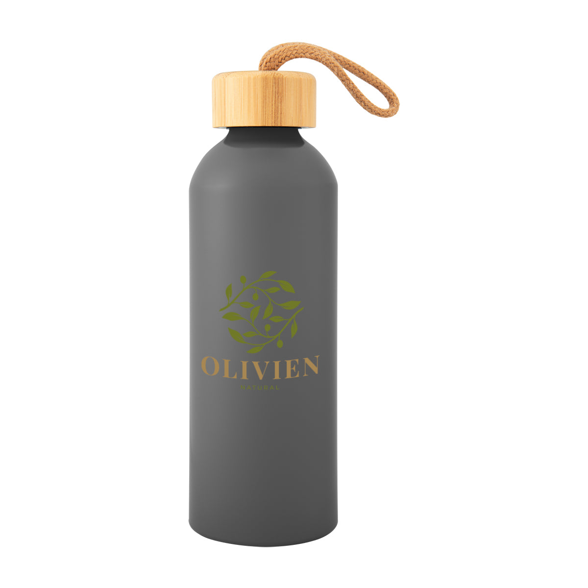 GRAY 25 Oz. Blaire Recycled Aluminum Bottle With Bamboo Lid  grouped