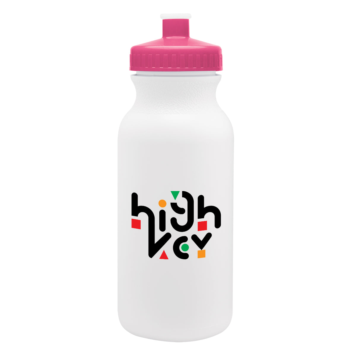 HOT PINK LID 20 Oz. Full Color Thrive Bike Bottle  grouped