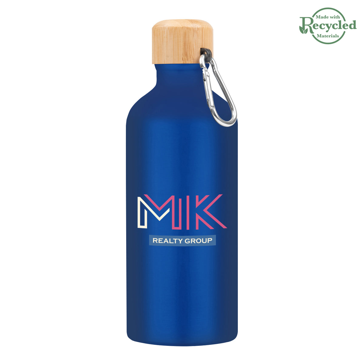 METALLIC BLUE 20 Oz. Aluminum Tundra Bike Bottle With Bamboo Lid  grouped