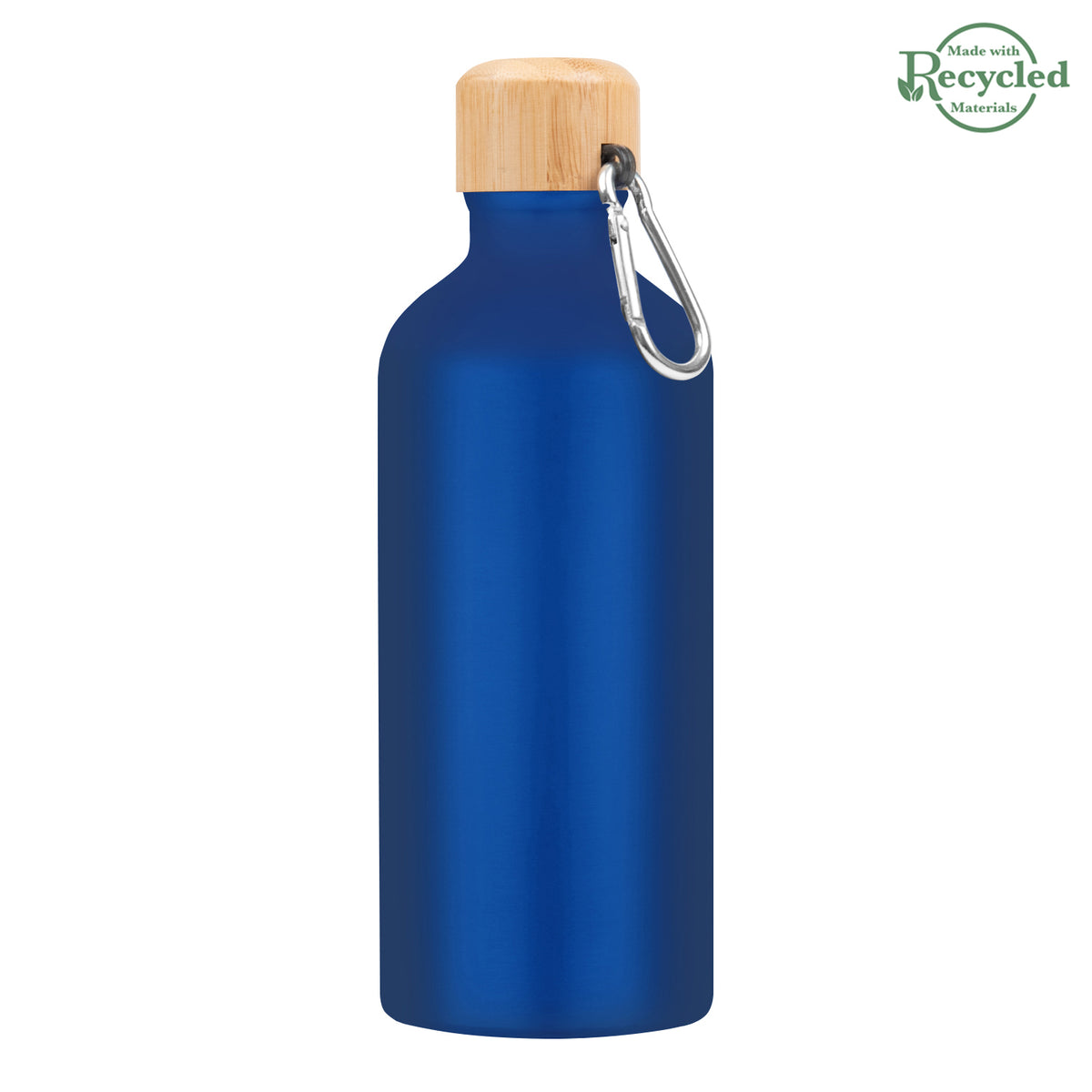 METALLIC BLUE 20 Oz. Aluminum Tundra Bike Bottle With Bamboo Lid plain grouped