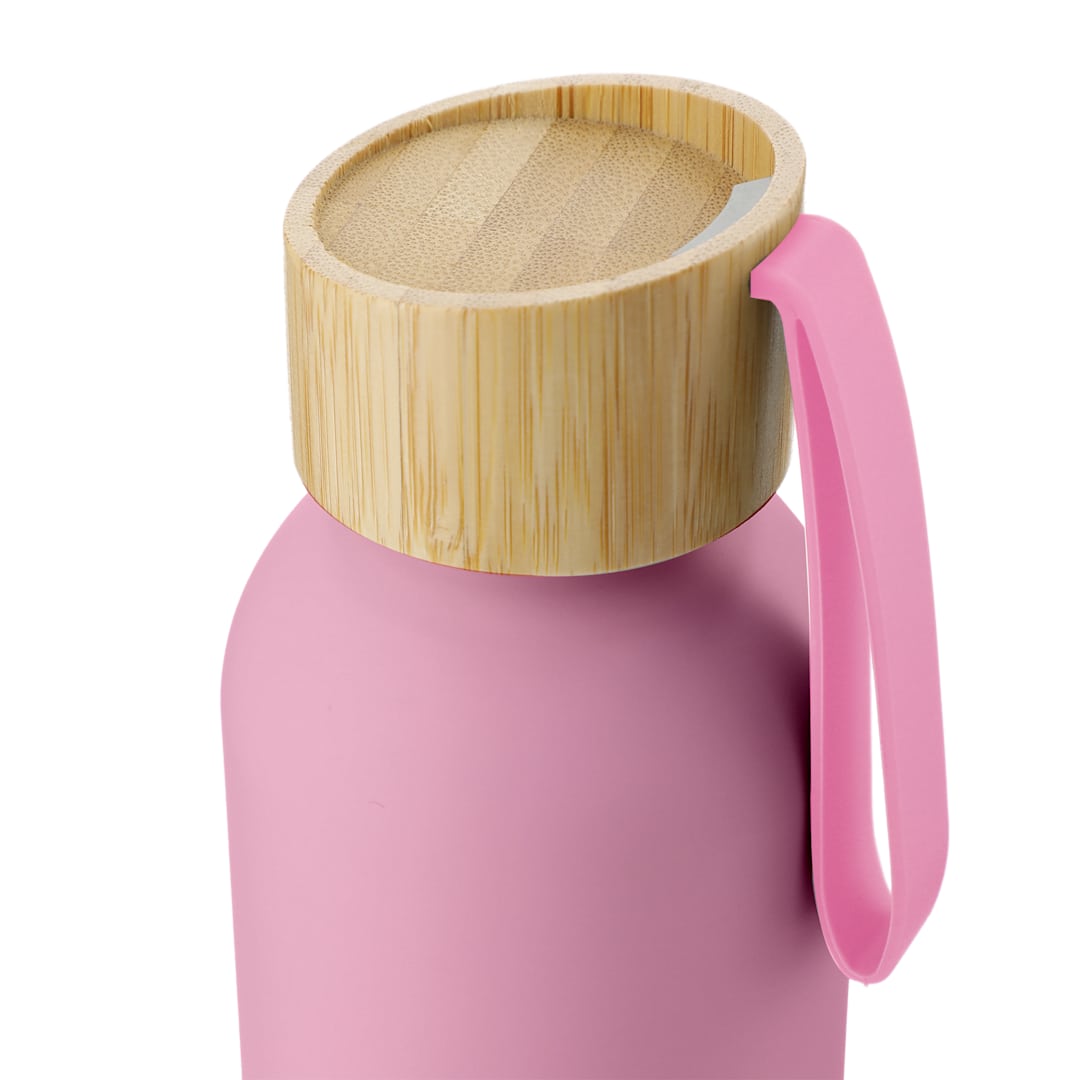 Pink Ryze Aluminum Bottle 22 oz w/ FSC® 100% Bamboo Lid