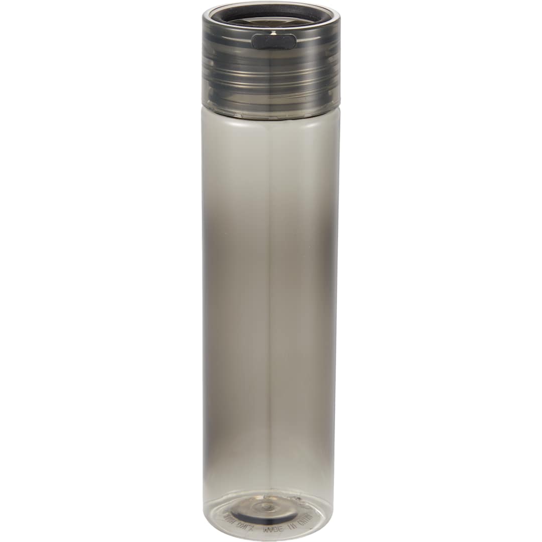 Rear View of Black Skinny Mini Recycled RPET Bottle 10oz plain