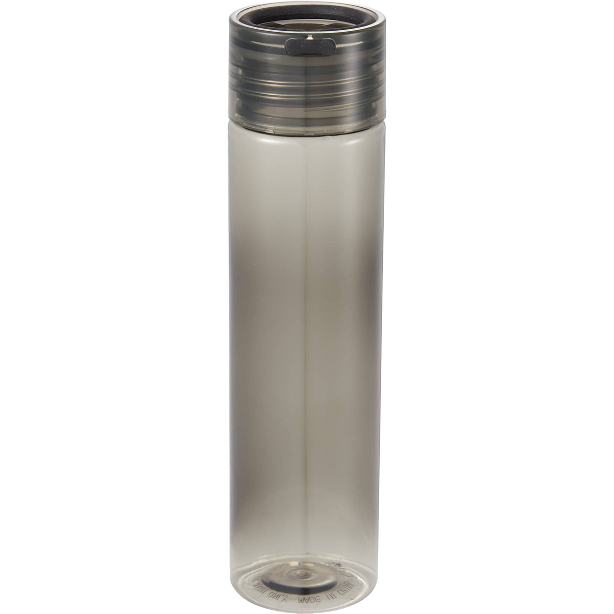 Rear View of Black Skinny Mini Recycled RPET Bottle 10oz plain