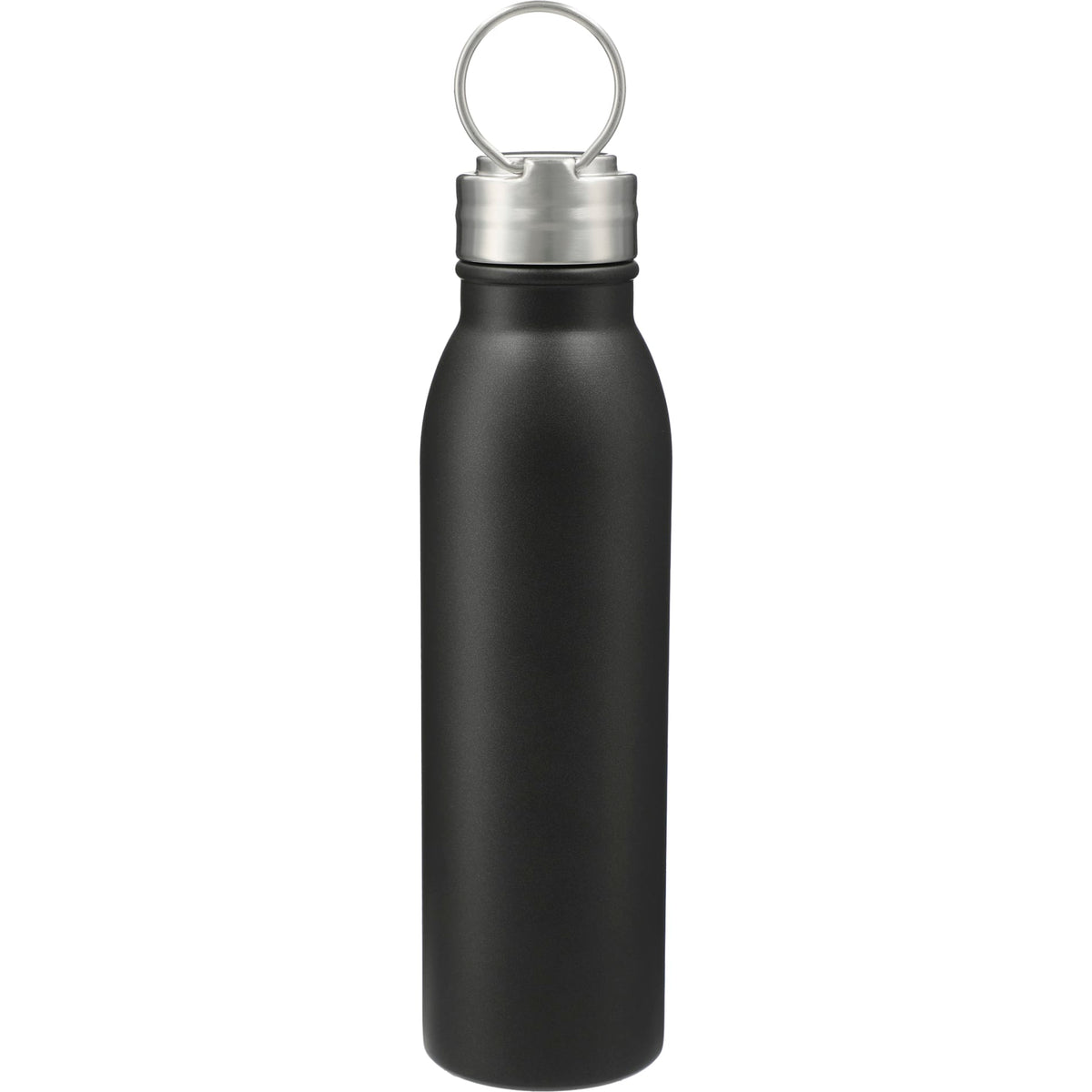 Rear View of Black Vida 24oz Stainless Steel Bottle plain