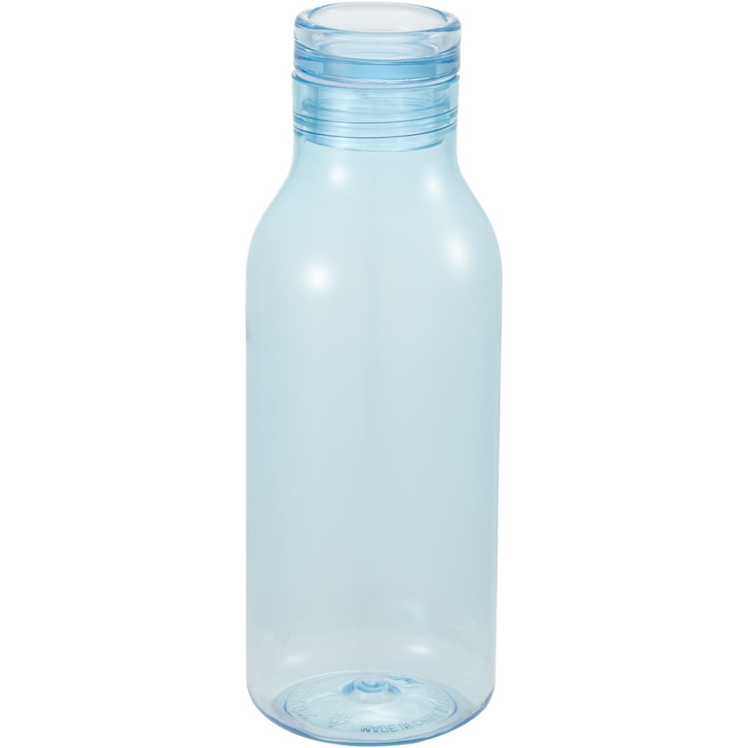 Rear View of Blue Meka Recycled RPET Single Wall Sports Bottle 18oz plain