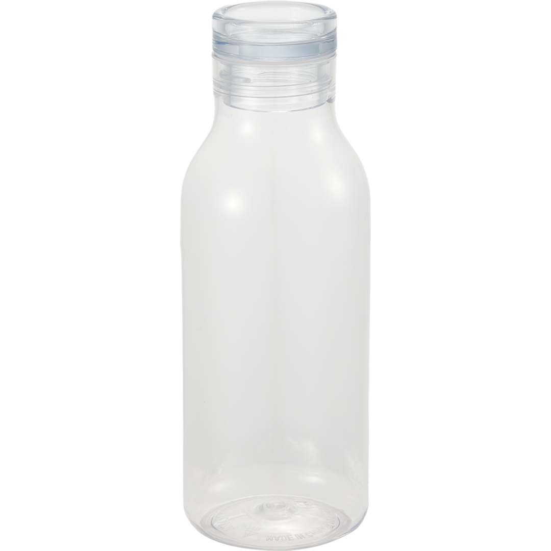 Rear View of Clear Meka Recycled RPET Single Wall Sports Bottle 18oz plain