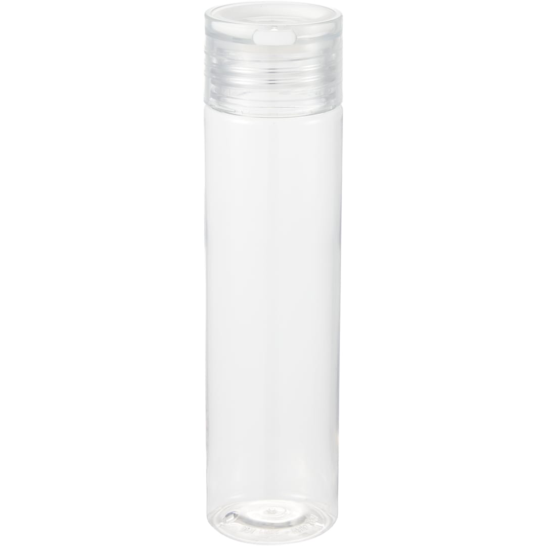 Rear View of Clear Skinny Mini Recycled RPET Bottle 10oz plain