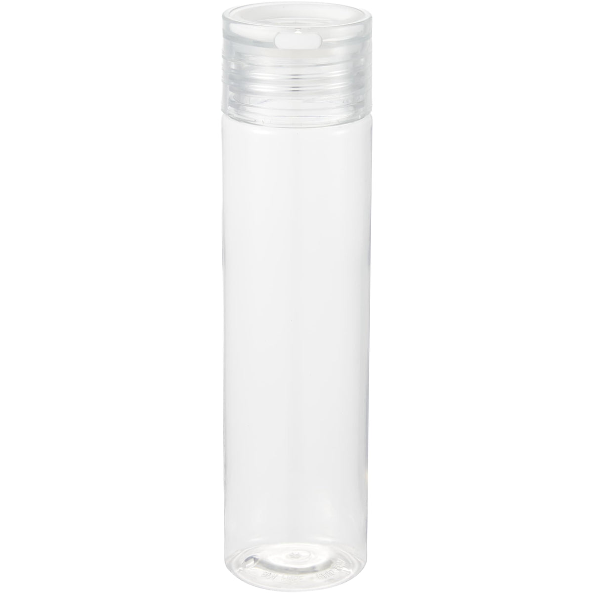 Rear View of Clear Skinny Mini Recycled RPET Bottle 10oz plain