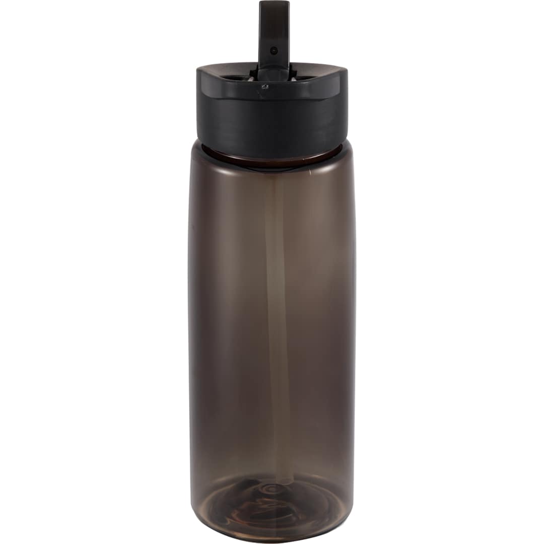 Rear View of Gray The Flair Flip Straw Lid 26 oz. plain