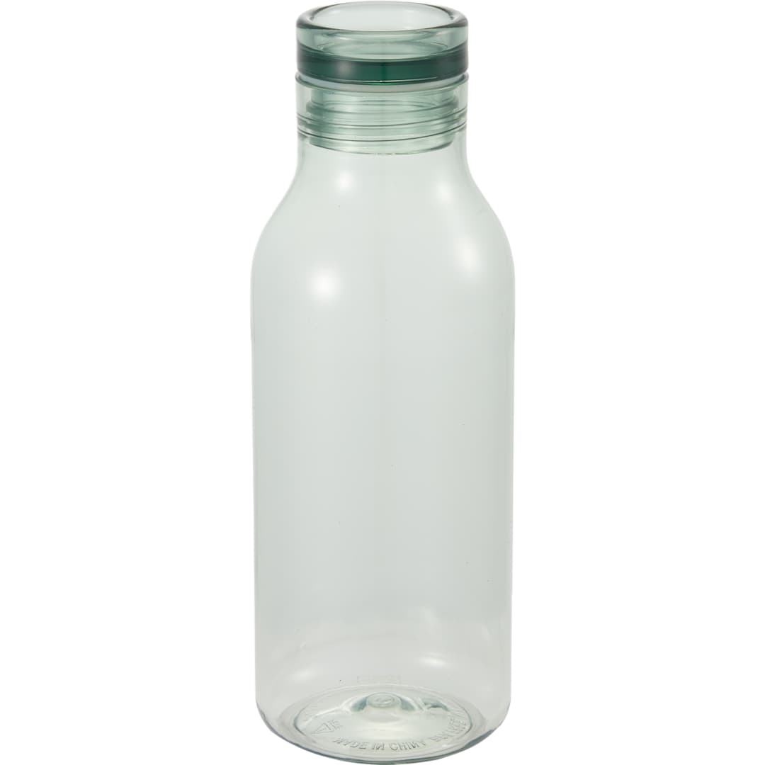 Rear View of Green Meka Recycled RPET Single Wall Sports Bottle 18oz plain