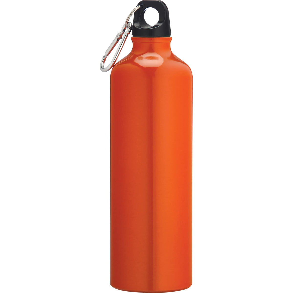 Rear View of Orange Pacific 26oz Aluminum Sports Bottle plain