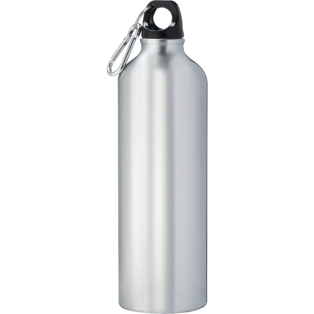 Rear View of Silver Pacific 26oz Aluminum Sports Bottle plain