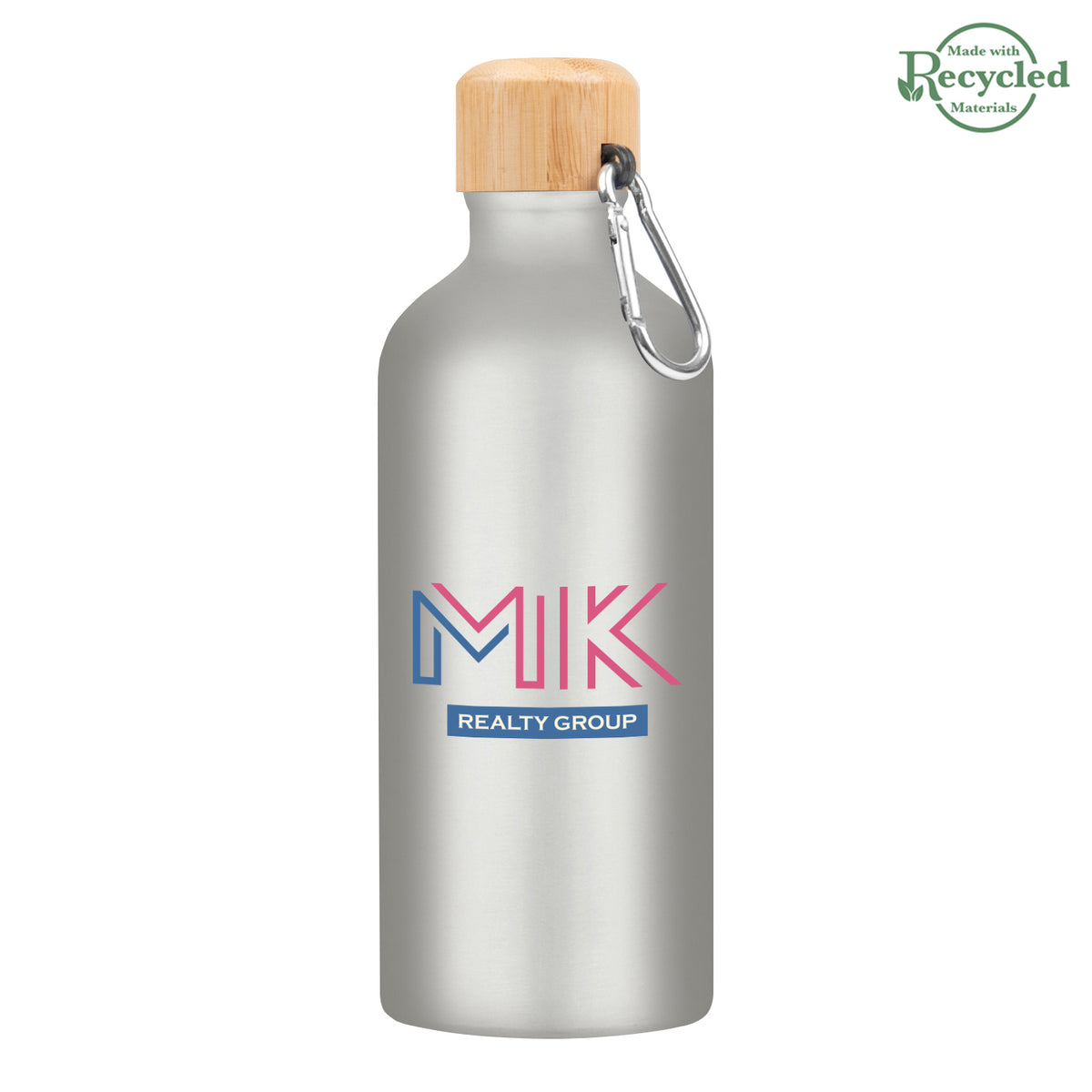 SILVER 20 Oz. Aluminum Tundra Bike Bottle With Bamboo Lid  grouped
