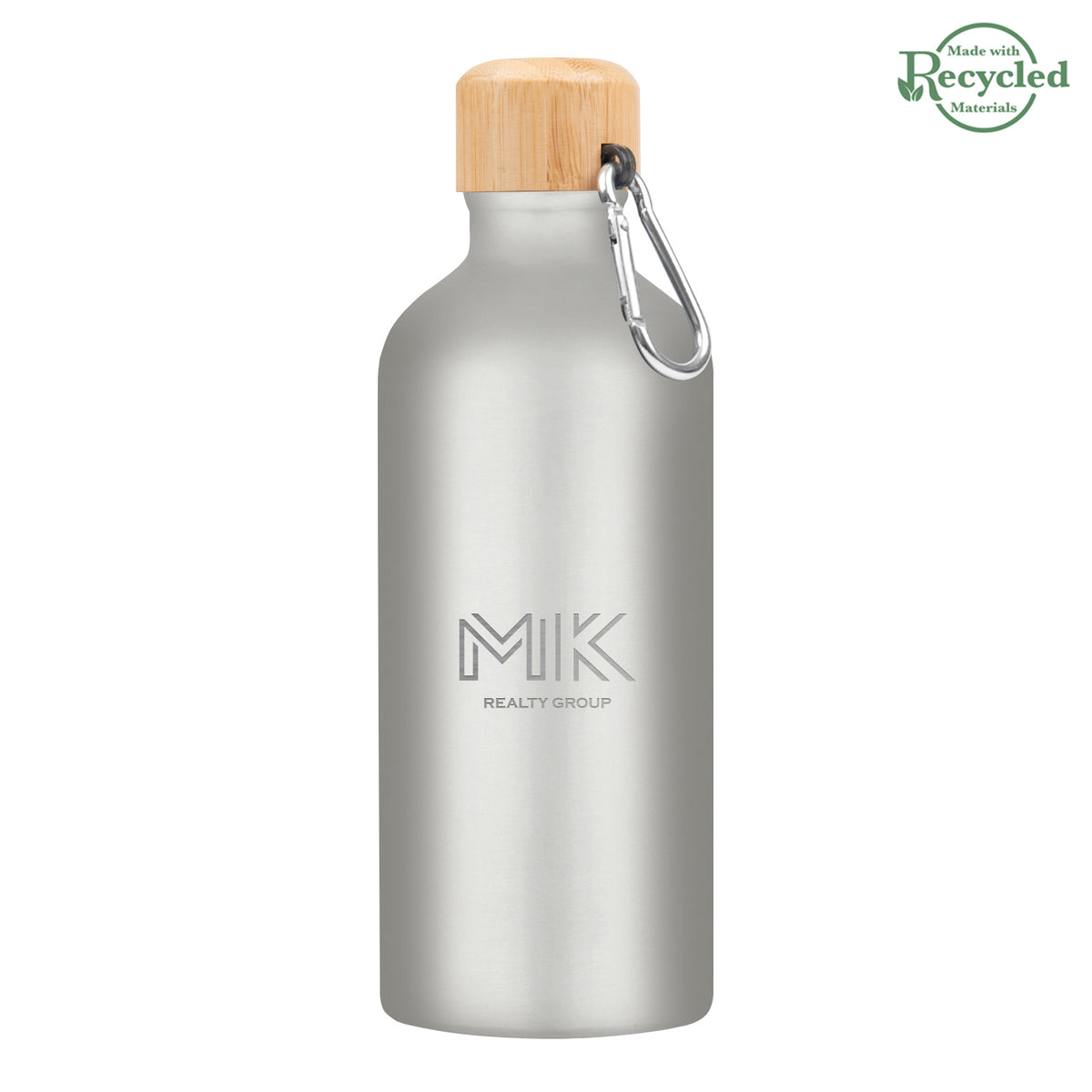 SILVER 20 Oz. Aluminum Tundra Bike Bottle With Bamboo Lid  grouped