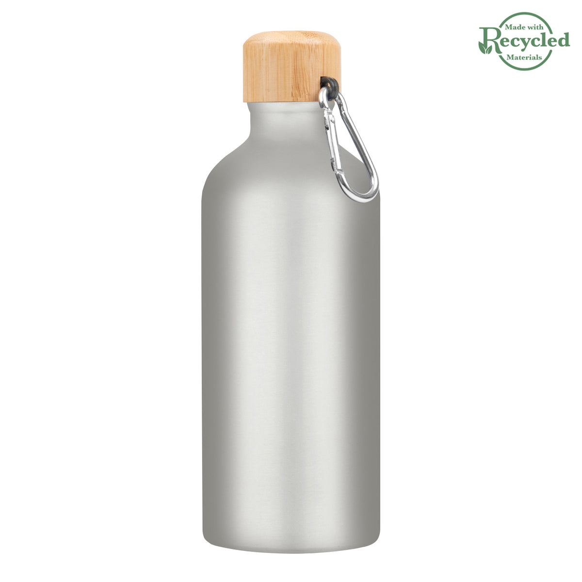 SILVER 20 Oz. Aluminum Tundra Bike Bottle With Bamboo Lid plain grouped