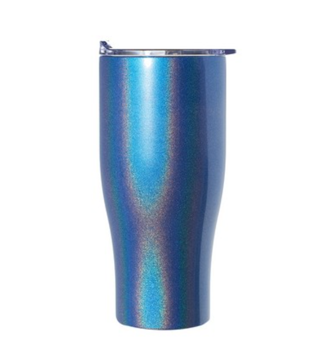 27 oz. iridescent stainless steel travel tumbler