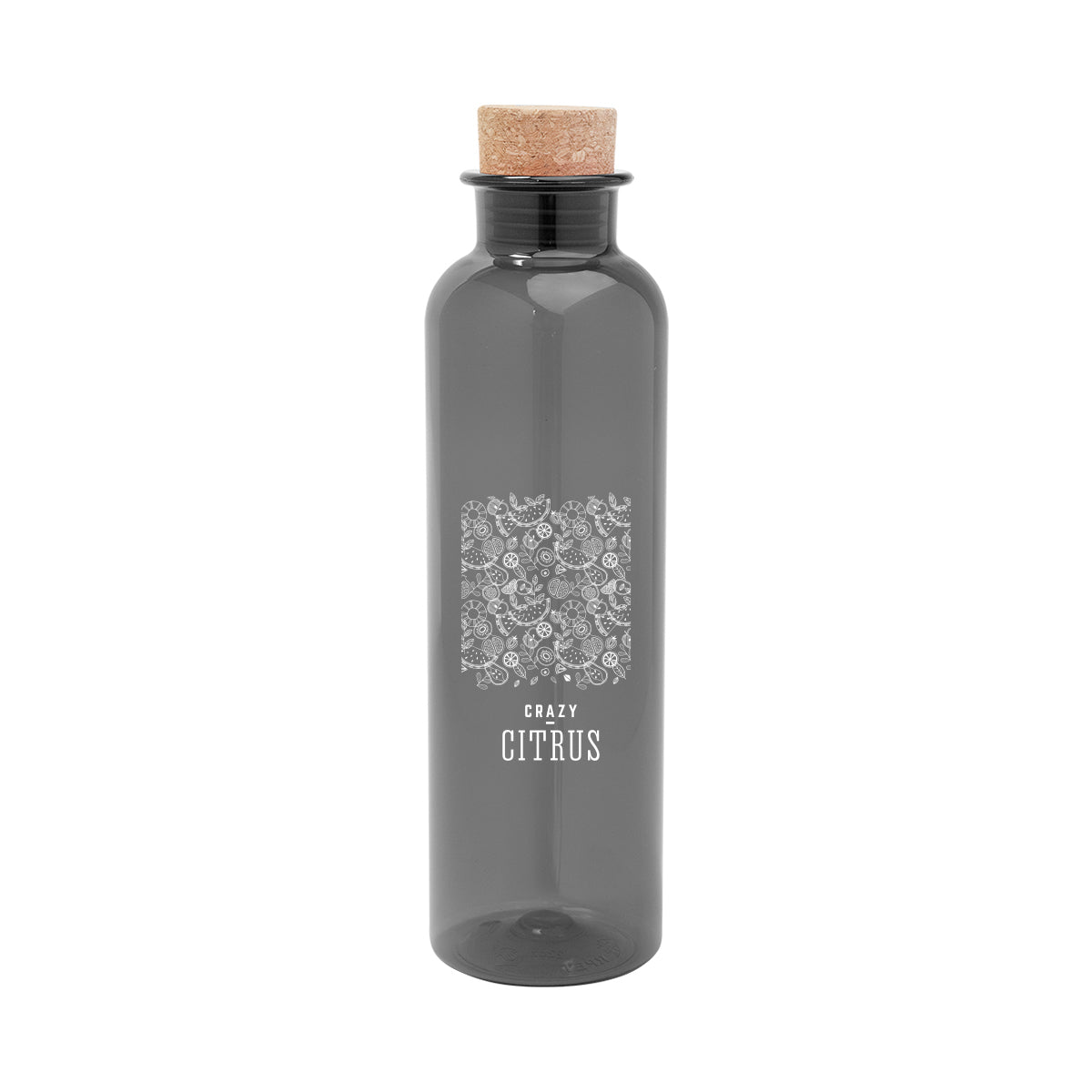 TRANSLUCENT BLACK 22 Oz. Maddie rPET Bottle With Cork Lid  grouped