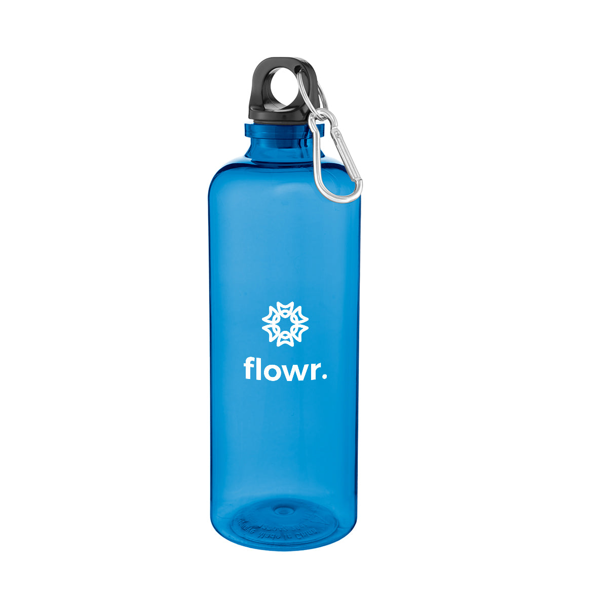 TRANSLUCENT BLUE 20 Oz. Ormond rPET Bottle With Carabiner Lid  grouped
