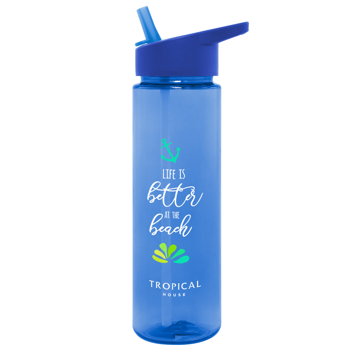 TRANSLUCENT BLUE 28 Oz. Full Color Staccato Bottle  grouped