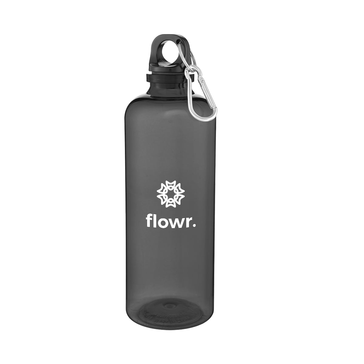 TRANSLUCENT CHARCOAL 20 Oz. Ormond rPET Bottle With Carabiner Lid  grouped