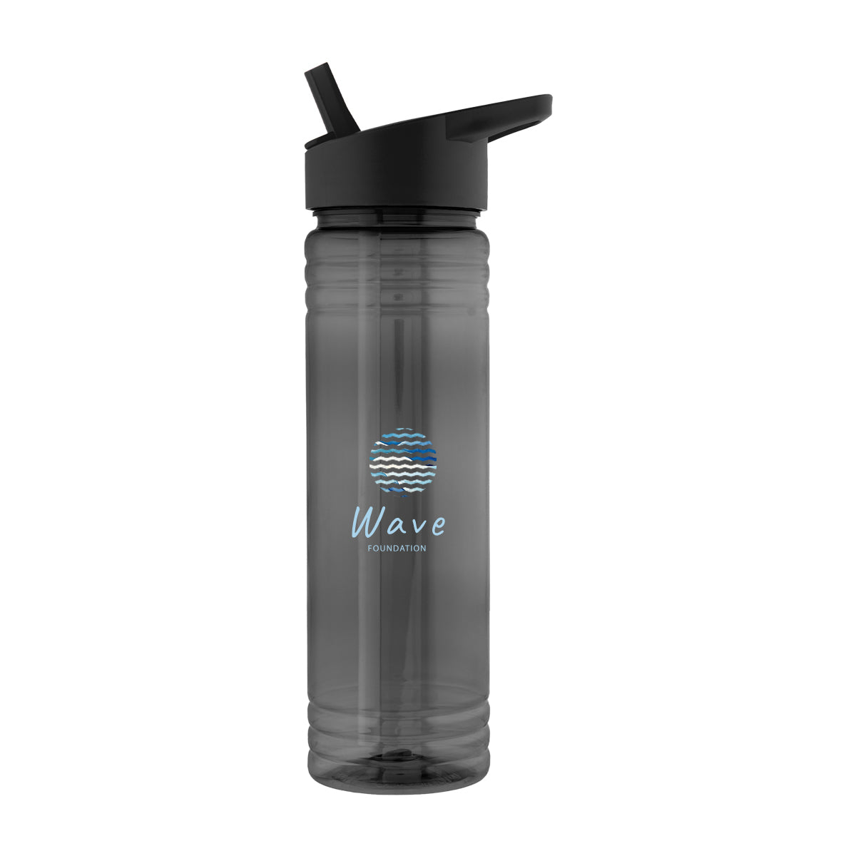 TRANSLUCENT CHARCOAL 24 Oz. Ricky rPET Bottle  grouped