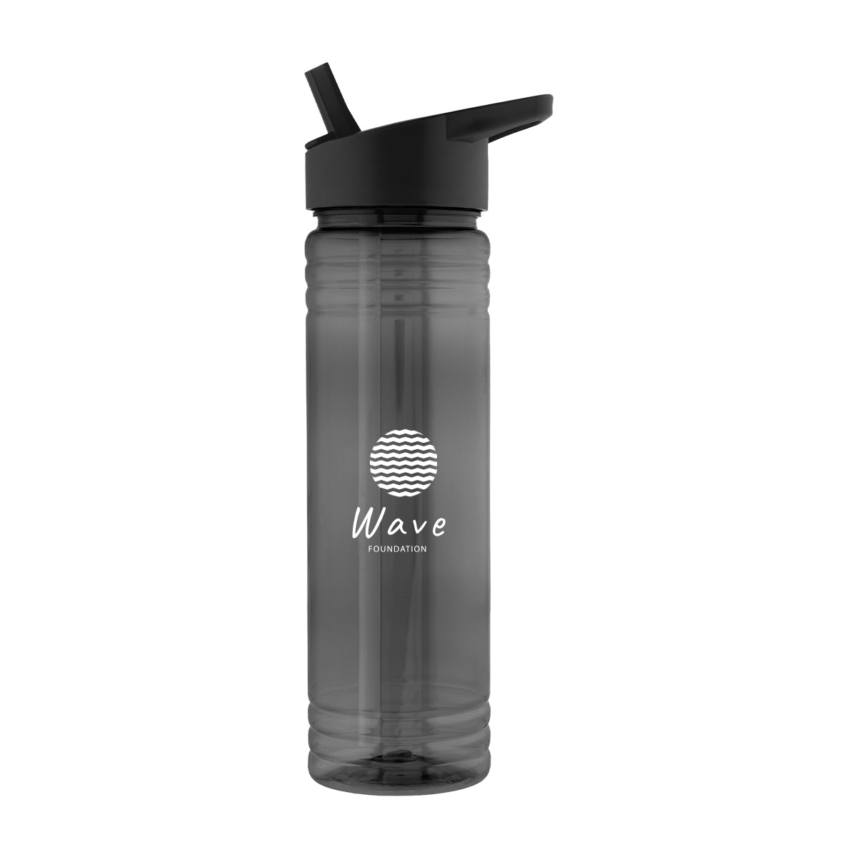 TRANSLUCENT CHARCOAL 24 Oz. Ricky rPET Bottle  grouped