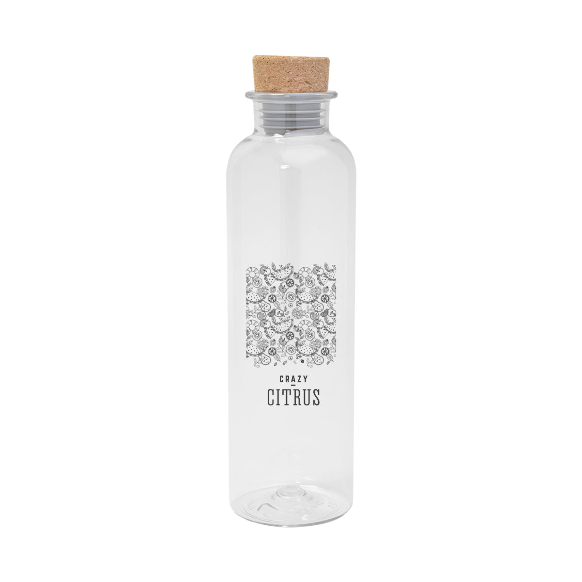TRANSLUCENT CLEAR 22 Oz. Maddie rPET Bottle With Cork Lid  grouped