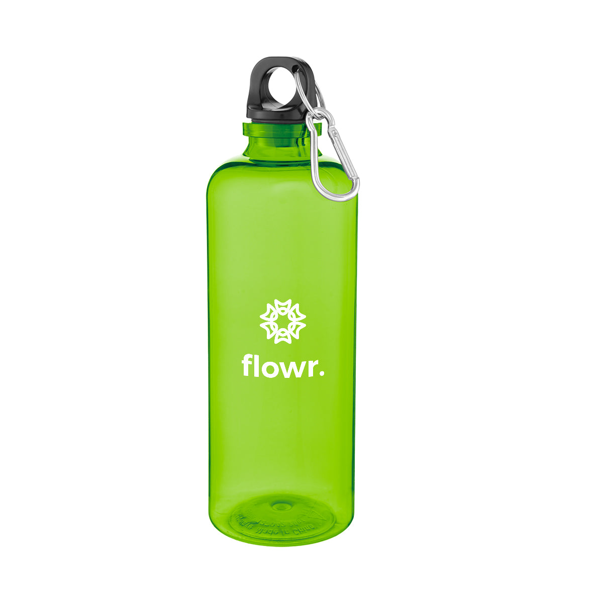 TRANSLUCENT LIME 20 Oz. Ormond rPET Bottle With Carabiner Lid  grouped