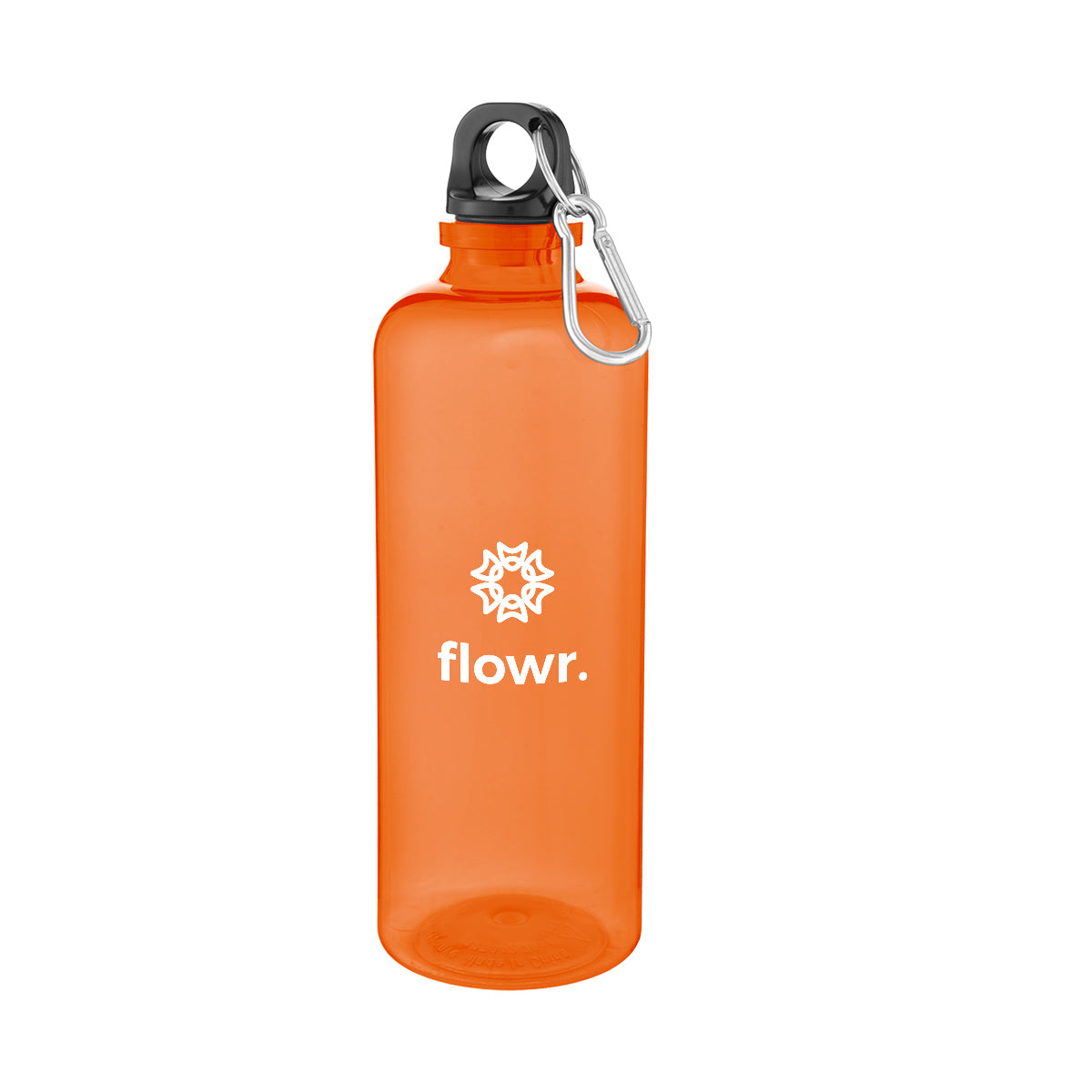 TRANSLUCENT ORANGE 20 Oz. Ormond rPET Bottle With Carabiner Lid  grouped