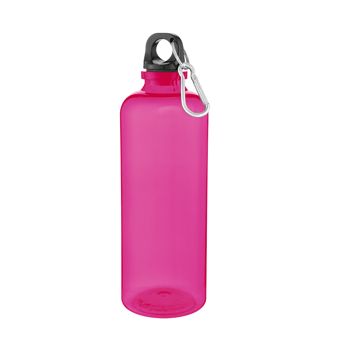 TRANSLUCENT PINK 20 Oz. Ormond rPET Bottle With Carabiner Lid plain grouped