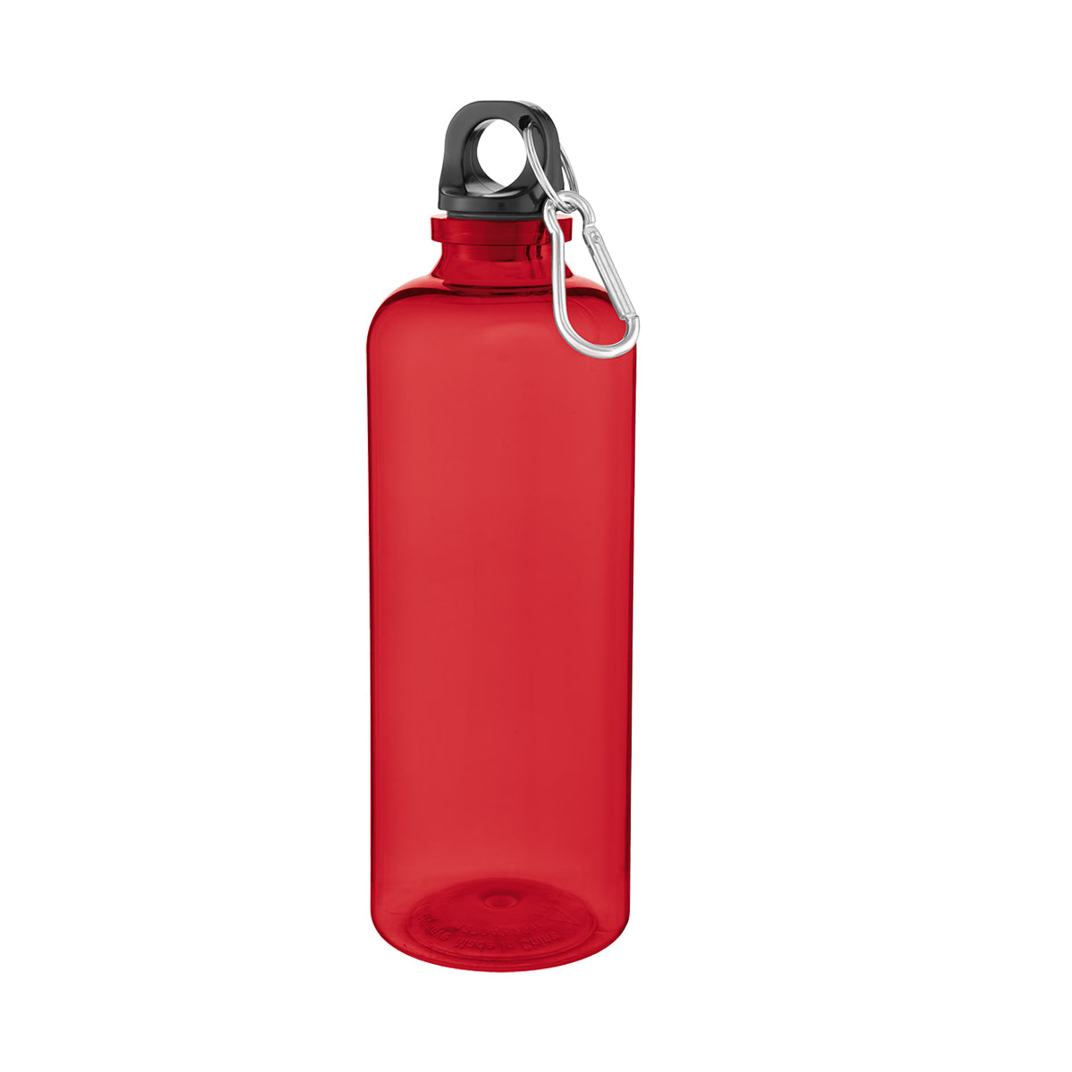 TRANSLUCENT RED 20 Oz. Ormond rPET Bottle With Carabiner Lid plain grouped